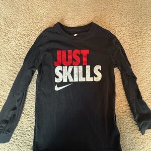 Nike Kids Black and Red Long Sleeve Tee